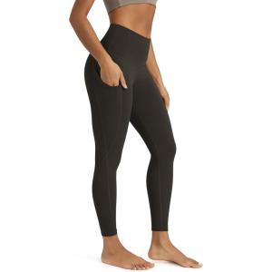 image:imageODODOS Womens High Waisted Yoga Leggings with Pockets Tummy Control Non See Through Workout Athletic Running Yoga PantsDark Brown
