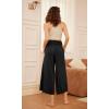 image:imageODODOS Womens Wide Leg Palazzo Lounge Cropped Pants with Pockets Light Weight Comfy Pajama Capri Pants2022 24 InseamBlack