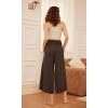 image:imageODODOS Womens Wide Leg Palazzo Lounge Cropped Pants with Pockets Light Weight Comfy Pajama Capri Pants2022 24 InseamChocolate