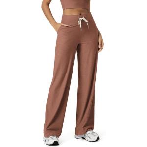 image:imageODODOS Womens HighRise Wide Leg Pants  Ultra Soft odSTRATUM Tech Drawstring Casual Relaxed Pants with Pockets 29 InseamTamarind Heather