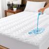 imageUNILIBRA King Mattress Pad Waterproof Rayon Made from Bamboo Fitted Deep Pocket Mattress Cover fits 625 Breathable Quilted Mattress Protector WhiteFull