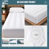 imageUNILIBRA King Mattress Pad Waterproof Rayon Made from Bamboo Fitted Deep Pocket Mattress Cover fits 625 Breathable Quilted Mattress Protector WhiteQueen