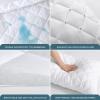 imageUNILIBRA King Mattress Pad Waterproof Rayon Made from Bamboo Fitted Deep Pocket Mattress Cover fits 625 Breathable Quilted Mattress Protector WhiteQueen Pillow Protector