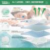 imageUNILIBRA King Mattress Pad Waterproof Rayon Made from Bamboo Fitted Deep Pocket Mattress Cover fits 625 Breathable Quilted Mattress Protector WhiteQueen