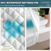 imageUNILIBRA King Mattress Pad Waterproof Rayon Made from Bamboo Fitted Deep Pocket Mattress Cover fits 625 Breathable Quilted Mattress Protector WhiteShort Queen