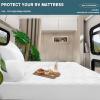 imageUNILIBRA King Mattress Pad Waterproof Rayon Made from Bamboo Fitted Deep Pocket Mattress Cover fits 625 Breathable Quilted Mattress Protector WhiteShort Queen