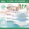 imageUNILIBRA King Mattress Pad Waterproof Rayon Made from Bamboo Fitted Deep Pocket Mattress Cover fits 625 Breathable Quilted Mattress Protector WhiteTwin XL