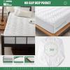 imageUNILIBRA King Mattress Pad Waterproof Rayon Made from Bamboo Fitted Deep Pocket Mattress Cover fits 625 Breathable Quilted Mattress Protector WhiteTwin XL