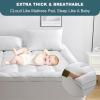 imageUNILIBRA King Size Mattress Pad Cooling Rayon from Bamboo Quilted Fitted Mattress Protector Pillow Top Mattress Cover with Deep Pocket Up to 21 Inches Ultra Soft Filling Mattress TopperTwin