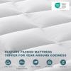 imageUNILIBRA King Size Mattress Pad Cooling Rayon from Bamboo Quilted Fitted Mattress Protector Pillow Top Mattress Cover with Deep Pocket Up to 21 Inches Ultra Soft Filling Mattress TopperTwin XL