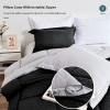 imageUNILIBRA Queen Size Comforter Set Lightweight 3 Pieces Reversible Bedding Comforter Set Queen with Down Alternative Comforter 2 Pillow Cases for All Season BlackLight Grey