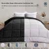 imageUNILIBRA Queen Size Comforter Set Lightweight 3 Pieces Reversible Bedding Comforter Set Queen with Down Alternative Comforter 2 Pillow Cases for All Season BlackLight Grey