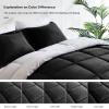 imageUNILIBRA Queen Size Comforter Set Lightweight 3 Pieces Reversible Bedding Comforter Set Queen with Down Alternative Comforter 2 Pillow Cases for All Season BlackLight Grey