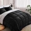 imageUNILIBRA Queen Size Comforter Set Lightweight 3 Pieces Reversible Bedding Comforter Set Queen with Down Alternative Comforter 2 Pillow Cases for All Season BlackLight Grey