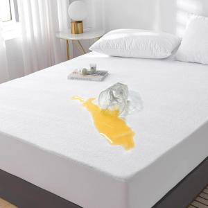 imageKing Size 100 Waterproof Mattress Protector Breathable Soft Cotton Terry Mattress Cover Noiseless 6quot19quot Strechable Deep Pocket Mattress Protector Cover