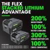 imageFLEX 24V Brushless Cordless 4Tool Combo Kit Hammer Drill Hex Impact Driver Circular Saw Work Light with 35Ah 60Ah Stacked Lithium Batteries and 280W Rapid Charger  FXM4032GHammer Drill  Hex Impact  Circ Saw  Light