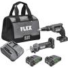 imageFLEX 24V Brushless Cordless 2Tool Combo Kit Drywall Screw Gun and Cut Out Tool with 2 25Ah Lithium Battery and 160W Fast Charger  FXM2032AAw225Ah Batteries