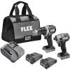 imageFLEX 24V Brushless Cordless 2Tool Compact Combo Kit 12Inch 2Speed Drill Driver and 14Inch Hex Impact Driver with 2 25Ah Lithium Batteries and 160W Fast Charger  FXM2052AFullSized