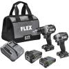 imageFLEX 24V Brushless Cordless 2Tool Compact Combo Kit 12Inch 2Speed Drill Driver and 14Inch Hex Impact Driver with 2 25Ah Lithium Batteries and 160W Fast Charger  FXM2052AFullSized wTurbo Mode  Quick Eject