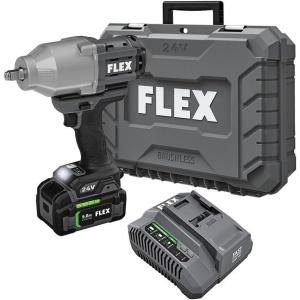 imageFLEX 24V Brushless Cordless 12Inch 1150 FtLbs High Torque Impact Wrench Kit with 50Ah Lithium Battery and 160W Fast Charger  FX14711C1 150 FtLbs