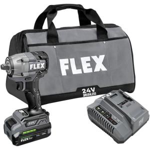 imageFLEX 24V Brushless Cordless 12Inch 1150 FtLbs High Torque Impact Wrench Kit with 50Ah Lithium Battery and 160W Fast Charger  FX14711C450 FtLbs