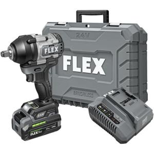 imageFLEX 24V Brushless Cordless 12Inch 1150 FtLbs High Torque Impact Wrench Kit with 50Ah Lithium Battery and 160W Fast Charger  FX14711C750 FtLbs