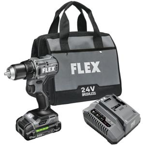 imageFLEX 24V Brushless Cordless 12Inch 1400 InLbs Torque 2Speed Drill Driver Turbo Mode Kit with 25Ah 50Ah Lithium Batteries and 160W Fast Charger  FX1171T2B650 InLbs