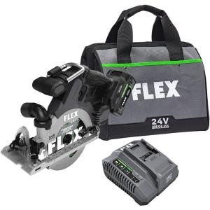 imageFLEX 24V Brushless Cordless 714Inch Rear Handle Circular Saw Tool Only Battery and Charger Not Included  FX2141RZ612