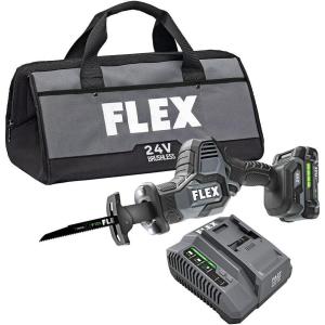 imageFLEX 24V Brushless Cordless OneHanded Reciprocating Saw Kit with 25Ah Lithium Battery and 160W Fast Charger  FX22411A