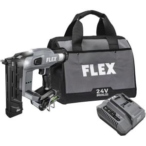 imageFLEX 24V Brushless 14inch Narrow Crown Stapler Kit with 25Ah Lithium Battery and 160W Fast Charger  FX45111A