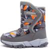 imageGUBARUN Boys Snow Boots Winter Waterproof Slip Resistant Cold Weather Shoes ToddlerLittle KidBig KidGreyOrange
