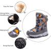 imageGUBARUN Boys Snow Boots Winter Waterproof Slip Resistant Cold Weather Shoes ToddlerLittle KidBig KidGreyOrange