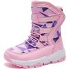 imageGUBARUN Boys Snow Boots Winter Waterproof Slip Resistant Cold Weather Shoes ToddlerLittle KidBig KidPinkish Purple