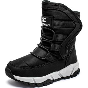 imageGUBARUN Boys Snow Boots Winter Waterproof Slip Resistant Cold Weather Shoes ToddlerLittle KidBig KidBlack2