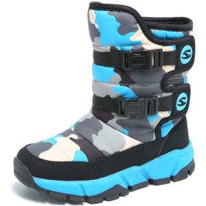 imageGUBARUN Boys Snow Boots Winter Waterproof Slip Resistant Cold Weather Shoes ToddlerLittle KidBig KidBlackBlue