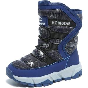 imageGUBARUN Boys Snow Boots Winter Waterproof Slip Resistant Cold Weather Shoes ToddlerLittle KidBig KidBlue