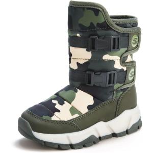 imageGUBARUN Boys Snow Boots Winter Waterproof Slip Resistant Cold Weather Shoes ToddlerLittle KidBig KidGreen