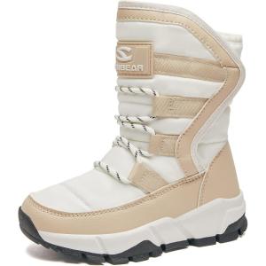 imageGUBARUN Boys Snow Boots Winter Waterproof Slip Resistant Cold Weather Shoes ToddlerLittle KidBig KidWhite