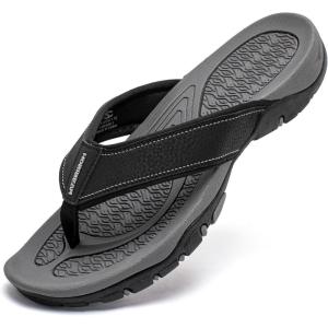 imageGUBARUN Mens Sport Flip Flops Comfort Casual Thong Sandals Outdoor81grey Black