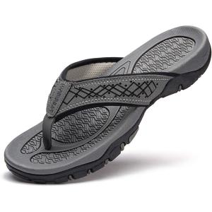 imageGUBARUN Mens Sport Flip Flops Comfort Casual Thong Sandals OutdoorGrey