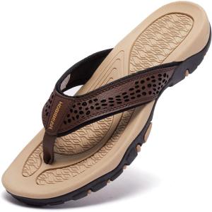 imageGUBARUN Mens Sport Flip Flops Comfort Casual Thong Sandals OutdoorLbrown