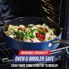 imageBlue Diamond 5QT Saute Pan Jumbo Cooker Skillet with Helper Handle and Lid NonToxic PFASFree Diamond Infused Healthy Ceramic Nonstick Dishwasher Safe Oven Safe Metal Utensil Safe BlueBlue