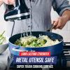 imageBlue Diamond 5QT Saute Pan Jumbo Cooker Skillet with Helper Handle and Lid NonToxic PFASFree Diamond Infused Healthy Ceramic Nonstick Dishwasher Safe Oven Safe Metal Utensil Safe BlueBlue