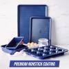 imageBlue Diamond Bakeware Diamond Infused Nonstick 5 Piece Baking Set with 13x18inch Baking Sheet13x9inch Cookie Sheet 12 Cup Muffin Pan Square Cake Pan ampamp Loaf Pan DishwasherFreezer Safe PFASFree5 Piece Baking Set with Cookie Sheets