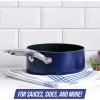imageBlue Diamond Cookware 2QT Saucepan Pot with Lid Diamond Infused Ceramic Nonstick PFAS and PFOAFree Dishwasher Safe Oven Safe Durable Versatile Easy Clean Even Heating Blue2 QT Saucepan