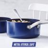 imageBlue Diamond Cookware 2QT Saucepan Pot with Lid Diamond Infused Ceramic Nonstick PFAS and PFOAFree Dishwasher Safe Oven Safe Durable Versatile Easy Clean Even Heating Blue1QT  2 QT Saucepan Set
