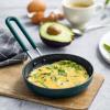 imageBlue Diamond Cookware Mini Egg Fry Pan Skillet Diamond Infused Healthy Ceramic Nonstick PFAS ampamp PFOAFree Dishwasher Safe Oven Safe Even Heating Easy Clean Warp Control BlueGreen