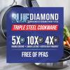 imageBlue Diamond Cookware TriPly Stainless Steel Ceramic Nonstick 375QT Saute Pan Jumbo Cooker with Lid PFASFree Multi Clad Induction Dishwasher Safe Oven Safe SilverSaucepan