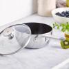imageBlue Diamond Cookware TriPly Stainless Steel Ceramic Nonstick 375QT Saute Pan Jumbo Cooker with Lid PFASFree Multi Clad Induction Dishwasher Safe Oven Safe SilverSaucepan