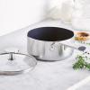imageBlue Diamond Cookware TriPly Stainless Steel Ceramic Nonstick 375QT Saute Pan Jumbo Cooker with Lid PFASFree Multi Clad Induction Dishwasher Safe Oven Safe SilverSaucepan